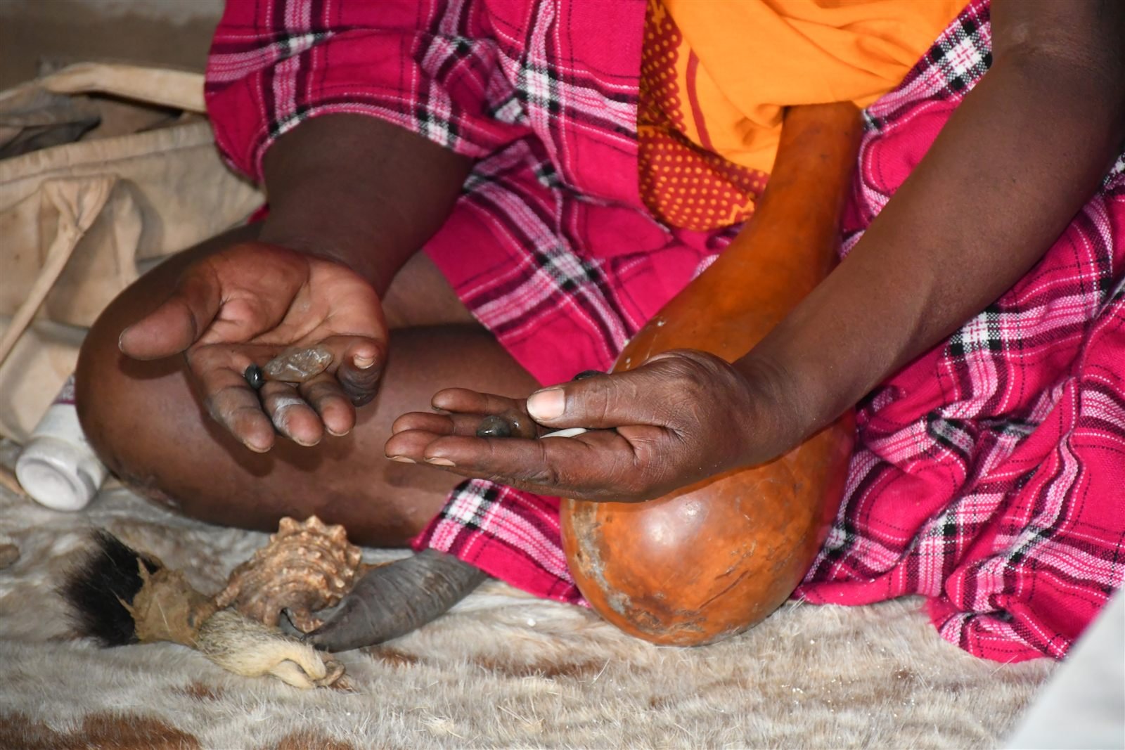 Maasai community members in traditional dress